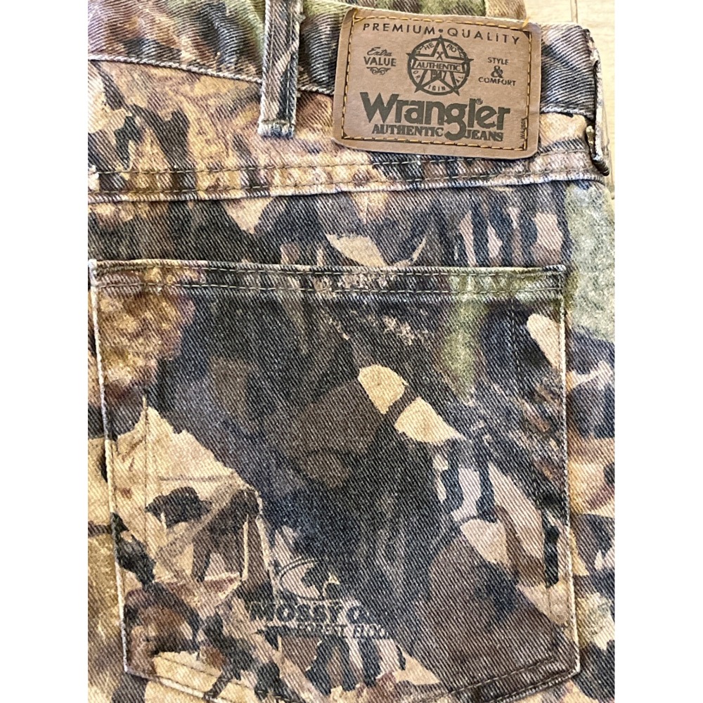 Wrangler Authentic Jeans Men's Mossy Oak Camo‎ Style 97GR1FF Size 36x34 Cotton